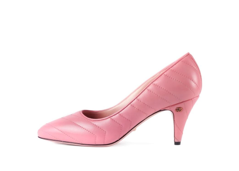GUCCI Nappa Matelasse Marmont Mid Heel Pumps Wild Rose (658673-BKO00-5815) pink