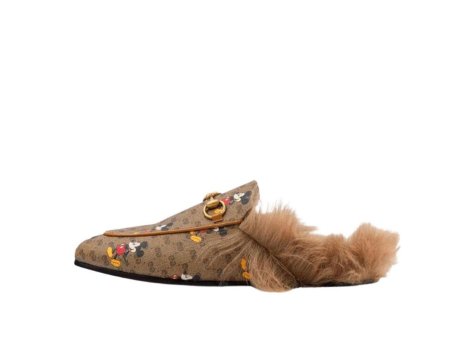 GUCCI Princetown Fur Lined Slipper x Disney Mickey Mouse (603467-HWU30-8487) braun