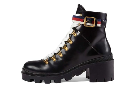 Gucci Sylvie Series Webbing Leather Ankle (481156-DKS30-1159) schwarz