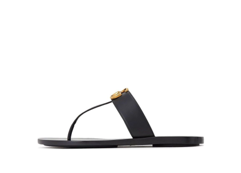 GUCCI Thong Sandal With Double G Leather (497444-A3N00-1000) schwarz