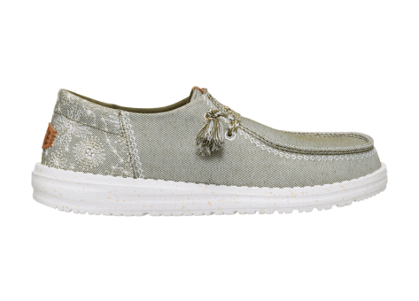 Hey Dude Wendy Funk Embroidered Floral Olive (44237-337) beige