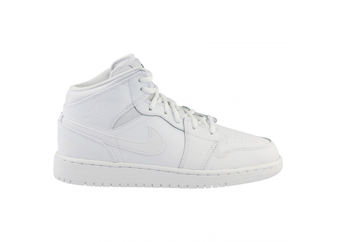 Nike Air Jordan 1 Mid (GS) Sneaker Weiß (554725 110) weiss