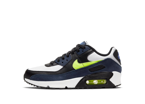 Nike Air Max 90 Leather Midnight Navy Volt GS (CD6864 401) bunt