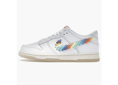 Nike Dunk Low Se Rainbow Lace Swoosh GS (FN4861 100) weiss
