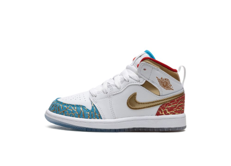 Jordan 1 Mid PS Nc To Chi School (FB2210-100) weiss