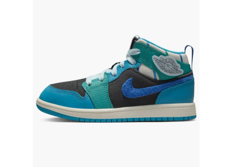 Jordan 1 Mid PS School Anthracite Aquatone New Emerald Glacier Blue (FJ9481 004) bunt