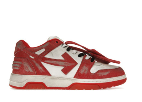 Off-White Out Of Office OOO Low Tops Vintage Distressed Leather (OMIA189F22LEA0110125) rot