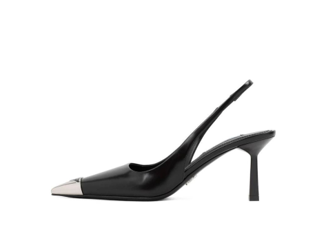 Prada Metal Toecap Brushed Leather Slingback Heels (1I903M_055_F0002_F_075) schwarz