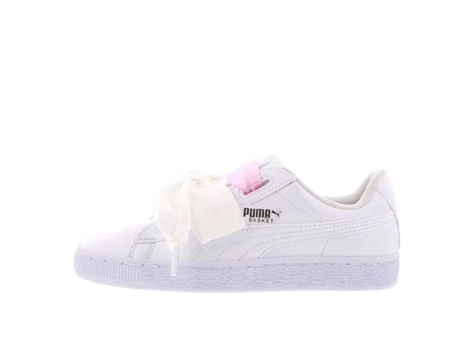 PUMA Basket Heart Patent Junior Lace Up (364817 02) weiss