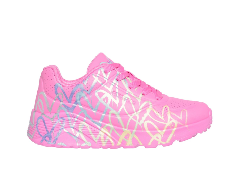 SKECHERS JGoldcrown UNO Lite Metallic Joy Shoes (314098L-HPMT) pink