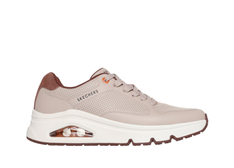 SKECHERS Premium Leather UNO Icon Idolizer Shoes (183231-MOC) beige