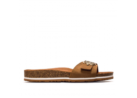 Tommy Hilfiger Damen Pantoletten - Molded Footbed Flat Sandal Summer - Cognac (FW0FW06244 GU9) braun