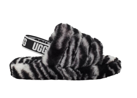 UGG Fluff Yeah Slide Zebra (1116156K-BWHT) schwarz