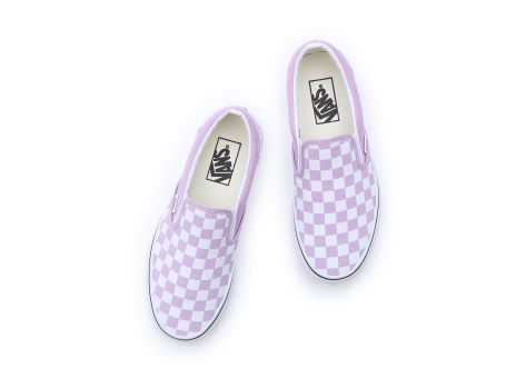 Vans purple hotsell checkered slip on