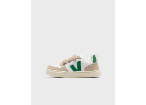 VEJA Small V 10 CHROMEFREE LEATHER EXTRA WHITE EMERAUDE (CV0503800C) grün