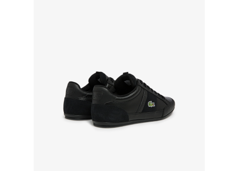 Lacoste all black leather on sale shoes