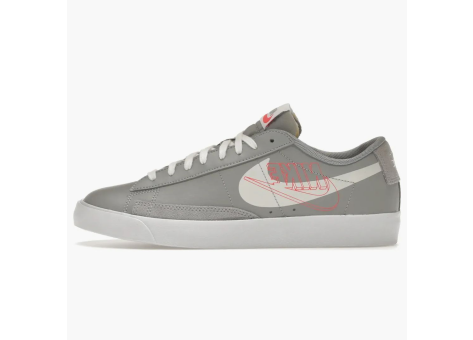 Nike Blazer Low Print Wolf Grey Sail Bright Crimson (DA4652-001) grau