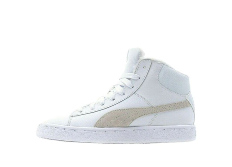 PUMA Mid Leather Fur Lined Cozy Stay Warm Top Casual Skate (364977-02) weiss