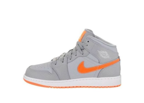 Jordan 1 Mid Wolf Grey Bright Citrus Gray (554725-008) grau