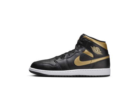 NIKE JORDAN 1 Mid Black & Metallic Gold (DQ8426 071) schwarz