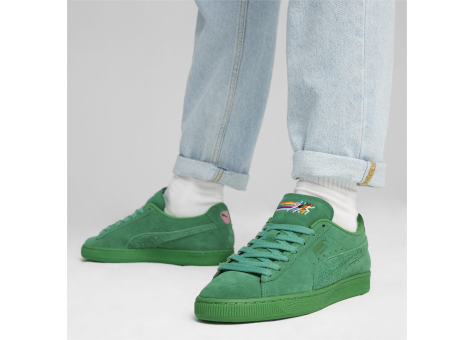 All green suede pumas online