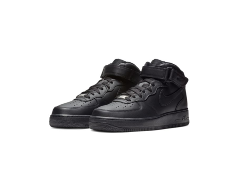 All black mid top air force ones on sale