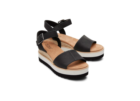 TOMS Keil Damensandalen Diana (10019743-001) schwarz