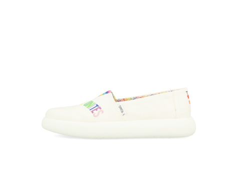 TOMS Womens Alpargata Mallow Canvas Love Unites Embroidery (10018093) weiss