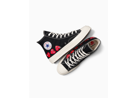 Black converse high tops red heart online