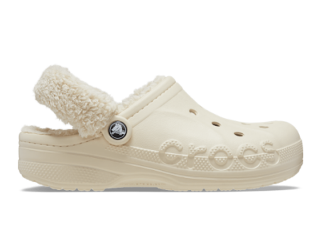 Crocs Baya Lined Fuzz Strap Clogs (206633-11S) beige