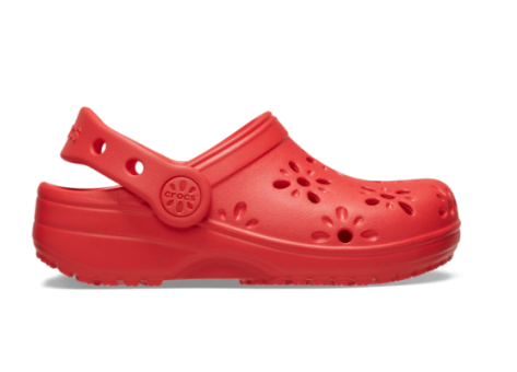 Crocs Toddler Classic Floral Cut Out (210944-6ZR) rot