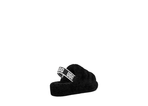 ugg fluff slippers black