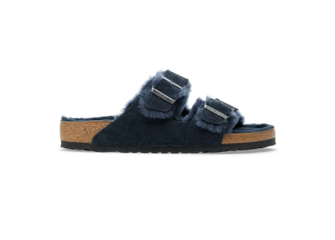 Birkenstock Sandalen Arizona Shearling Suede Leather Fur New Navy (1030684) blau