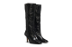 BOSS Kniehohe Boots aus Leder mit eckiger Zehenpartie (50573059001) schwarz 2