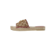 GUCCI Double g Canvas Straw Woven Fashion Ebony Slippers (620120-KQWM0-9761) beige 2