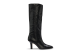 BOSS Kniehohe Boots aus Leder mit eckiger Zehenpartie (50573059001) schwarz 1