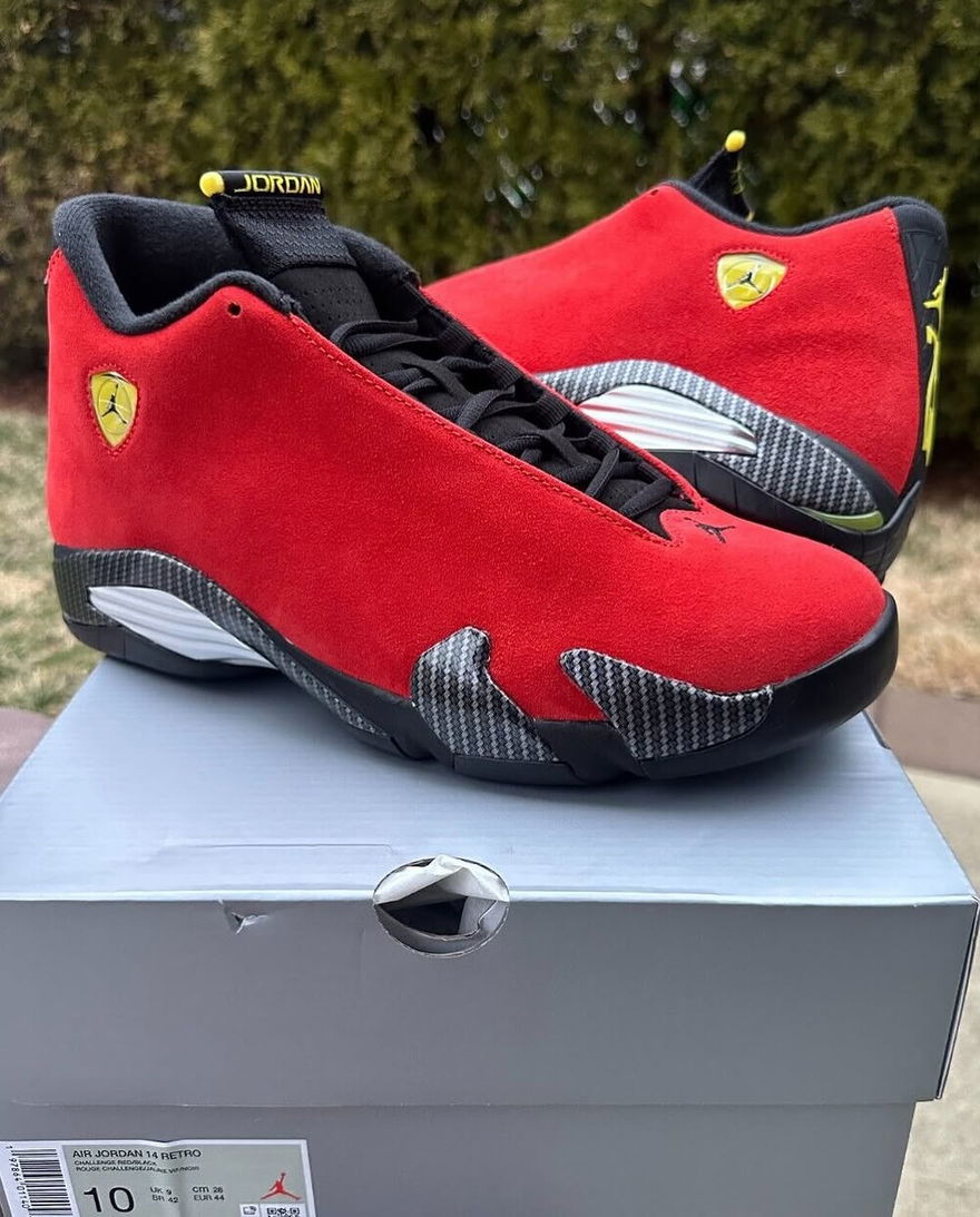 Air Jordan 14 Ferrari 2025 IF5015-600 Full Shoes on Box