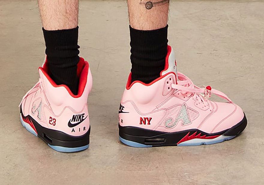 Awake NY x Air Jordan 5 Arctic Pink DV4982-600 On Feet