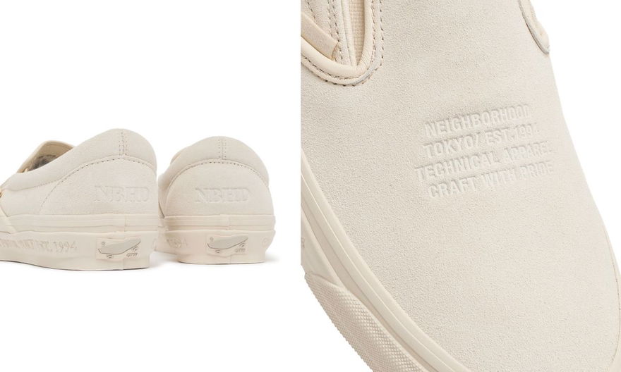 Neighborhood x Vans OTW Slip On VN000EDG7VJ1 Details Heel Toebox Logo