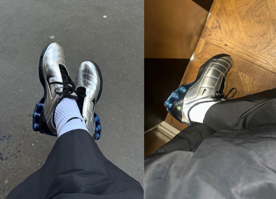 Nike Total 90 Shox Magia Metallic Silver HQ5407-001 On Feet Veneda Carter