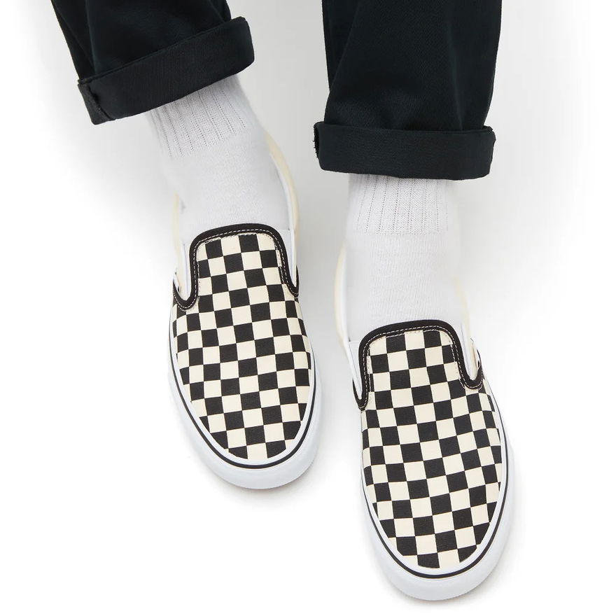 Vans Checkerboard Classic Slip On vn000eyebww1 On Feet