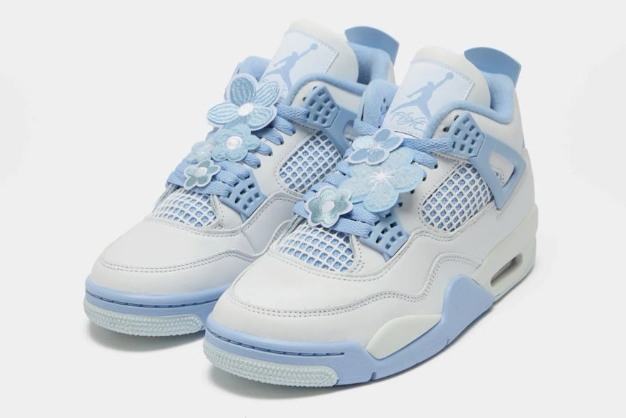 Wmns Air Jordan 4 Forget Me Not HV0823-100 Flower Lace Jewels