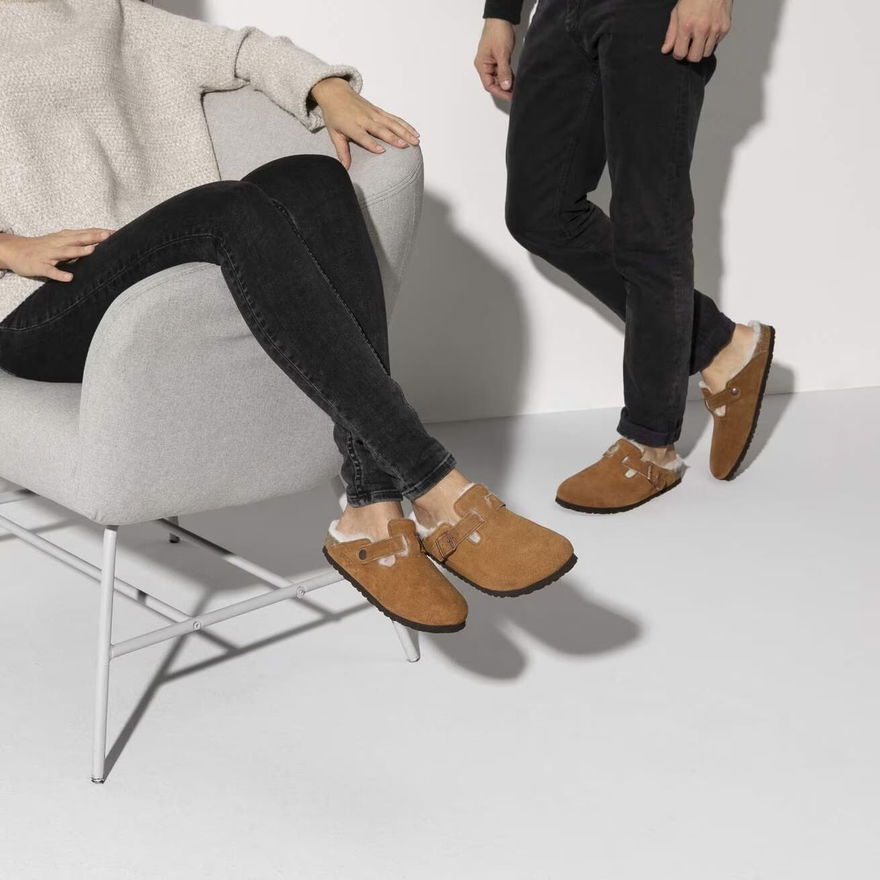 Birkenstock Boston Shearling Suede 1001140 on Feet