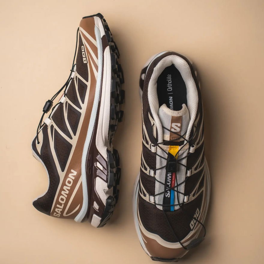 Salomon XT-6 Black Coffee Burro Bitter Chocolate L49306600 Lateral