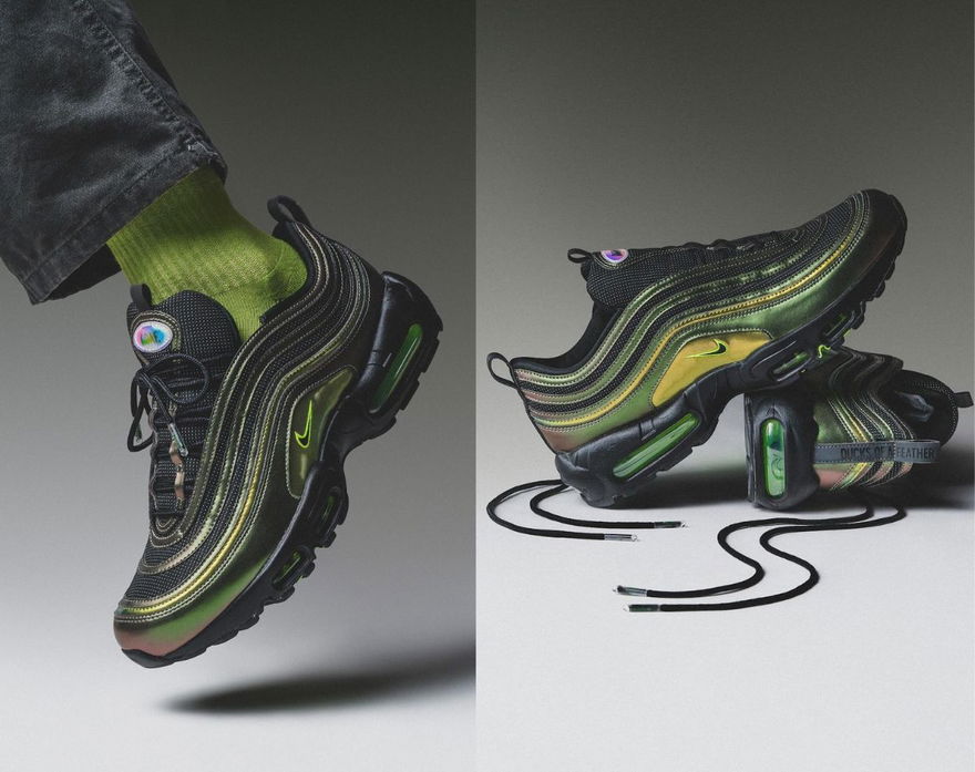 Division St x Nike Air Max 95:97 „Ducks of a Feather“ On Feet Lateral Laces