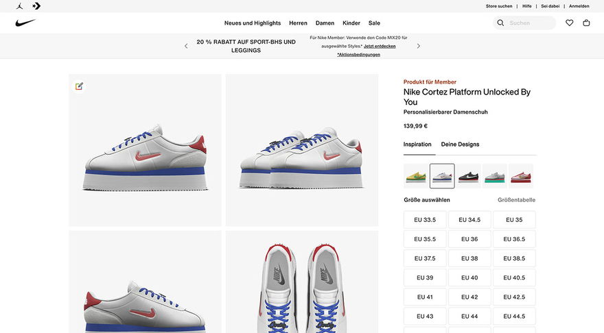 nike cortez by you